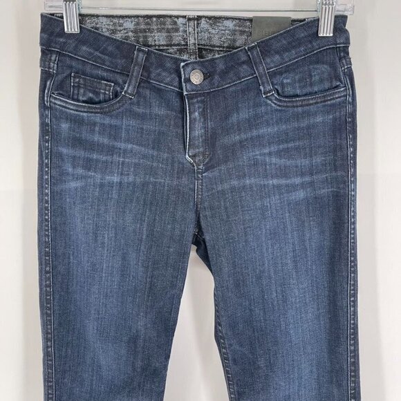 Bleulab Size 26 Reversible Skinny Jeans Dark Wash Bleach Stone Washed - Picture 2 of 9